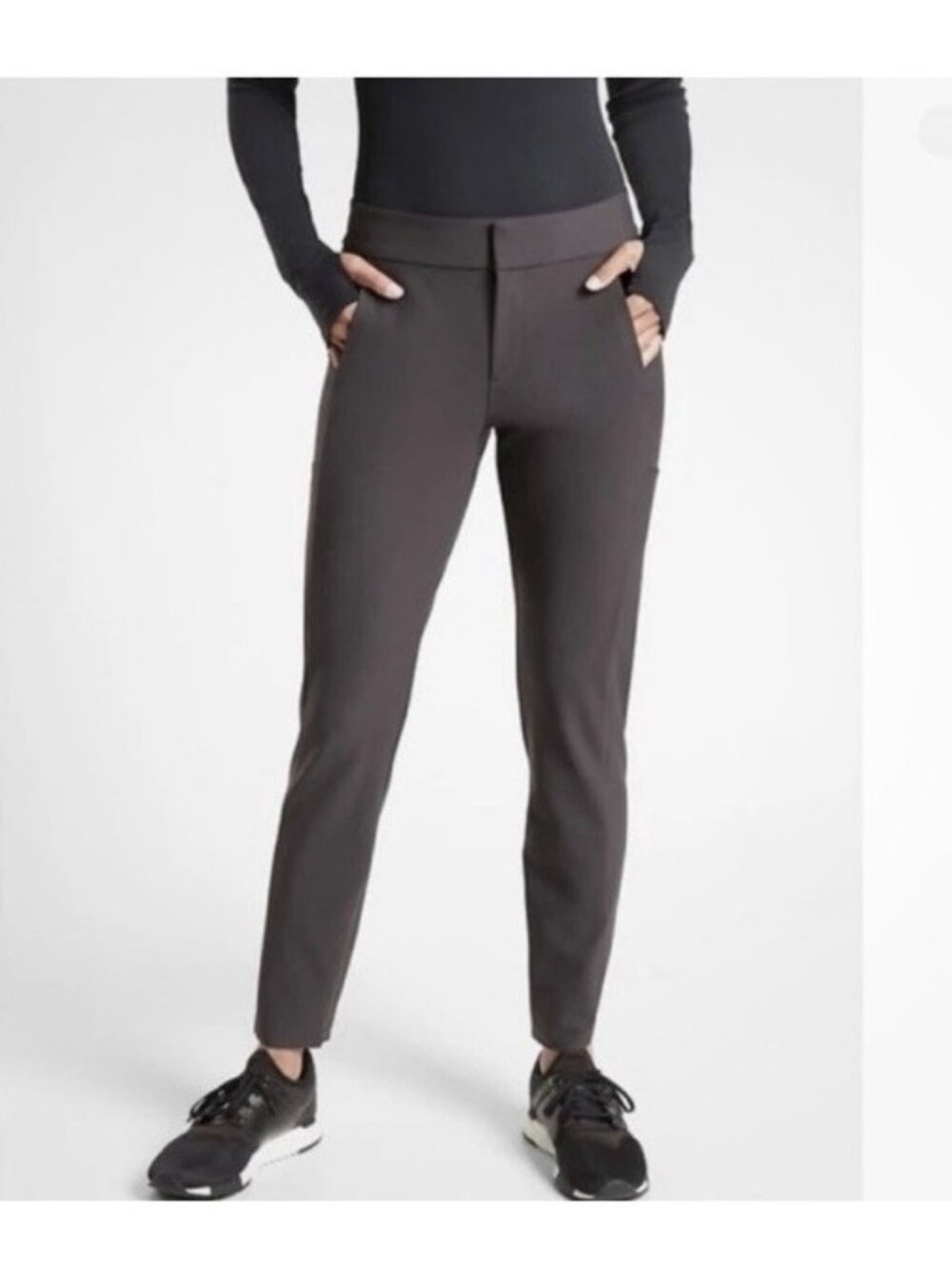 Athleta Stellar Trousers Brown Size 12 Slim Pants Brown Shale